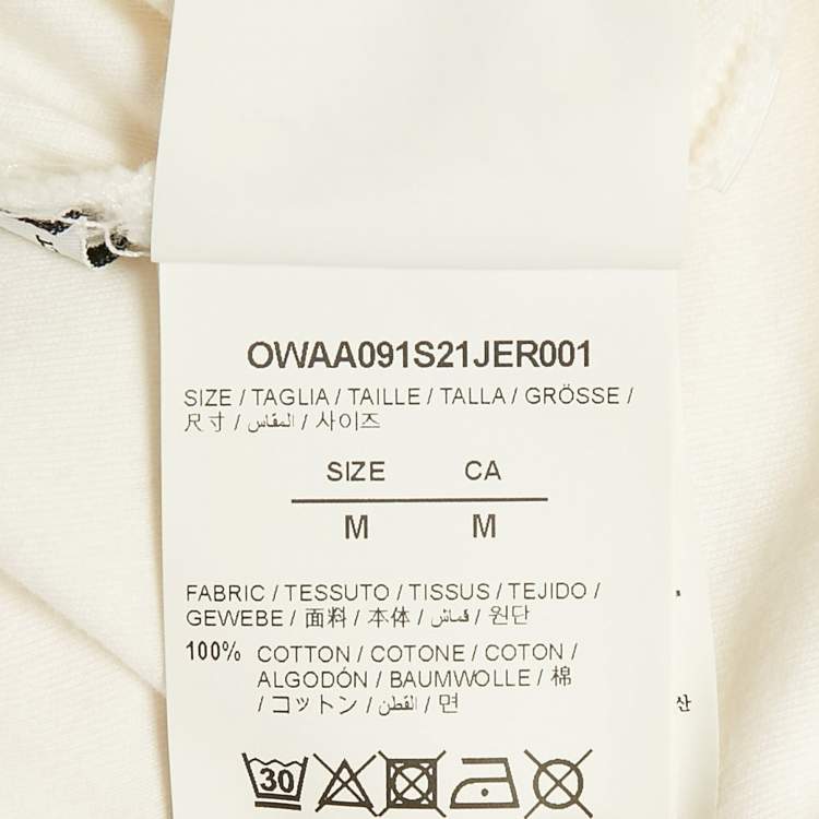 Pre Owned Off-White White Logo Print Jersey Oversized T-Shirt M