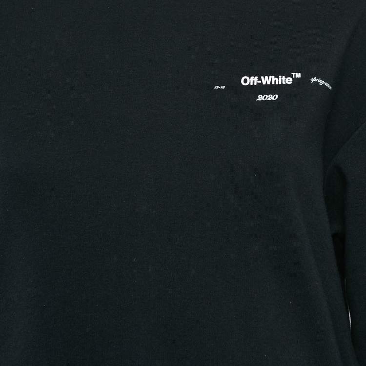 Pre Owned Off-White Black Puzzle Arrow Print Cotton Knit Mini Dress S