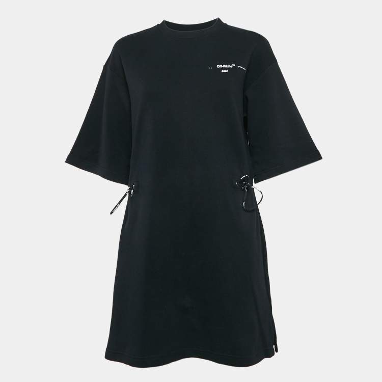 Pre Owned Off-White Black Puzzle Arrow Print Cotton Knit Mini Dress S
