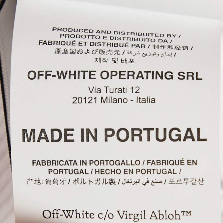 Pre Owned Off-White White Logo Embellished Cotton Hoodie M