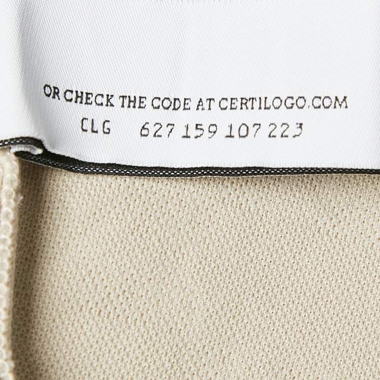 Pre Owned Off-White Neutral Cream Monogram Jersey Slit Detail Leggings XS