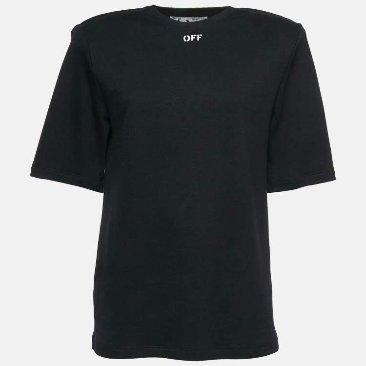 Pre Owned Off-White Black Off Print Cotton Crew Neck T-Shirt M 