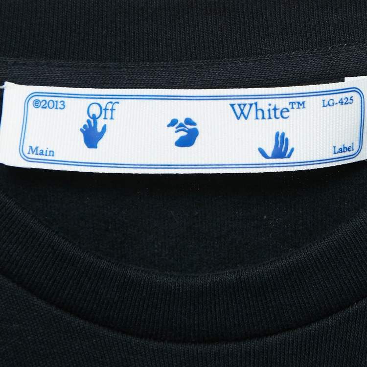 Pre Owned Off-White Black Off Print Cotton Crew Neck T-Shirt M 