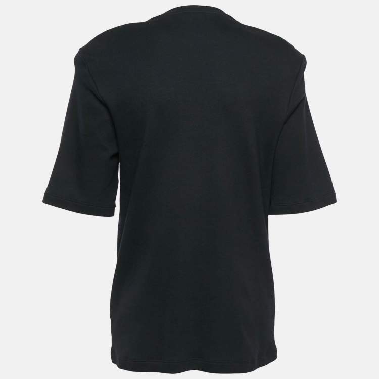 Pre Owned Off-White Black Off Print Cotton Crew Neck T-Shirt M 