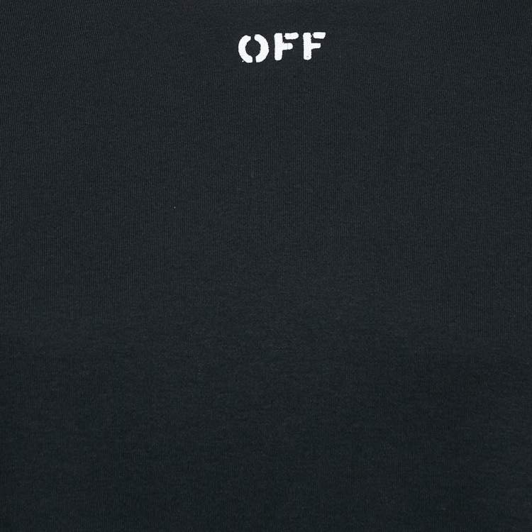 Pre Owned Off-White Black Off Print Cotton Crew Neck T-Shirt M 