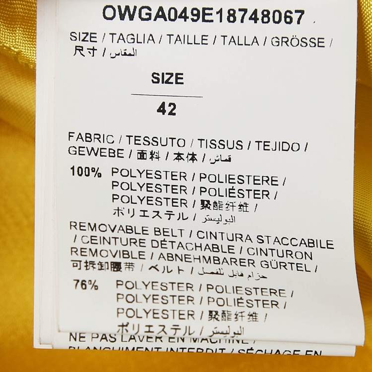 Pre Owned Off-White Yellow Satin Belted Open Front Jacket M