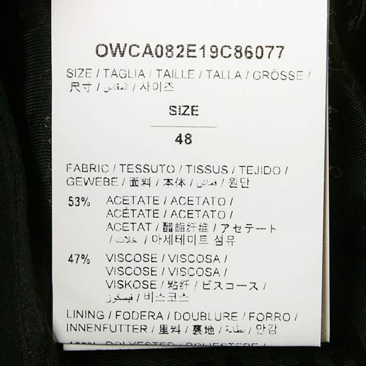 Pre Owned Off-White Black Logo Jacquard Satin Blouse and Pants Set L