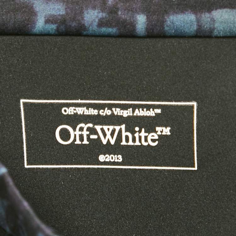 Pre Owned Off-White Black Abstract Print Jersey Flared Leggings S