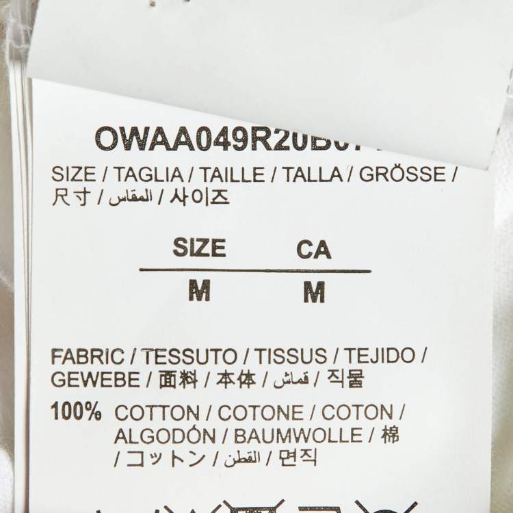 Pre Owned Off-White White/Pink Arrow Print Jersey Crewneck T-Shirt M 