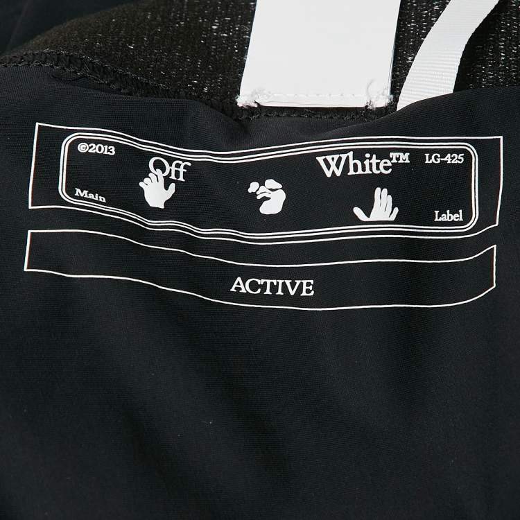 Pre Owned Off-White Black Print Stretch Knit Active Leggings S/M