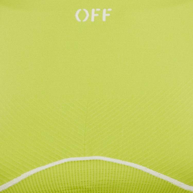 Pre Owned Off-White Fluorescent Yellow Jersey Seamless Bra Top S/M