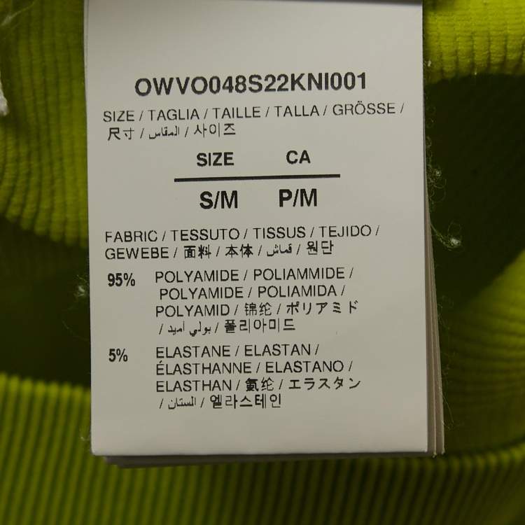 Pre Owned Off-White Fluorescent Yellow Jersey Seamless Bra Top S/M