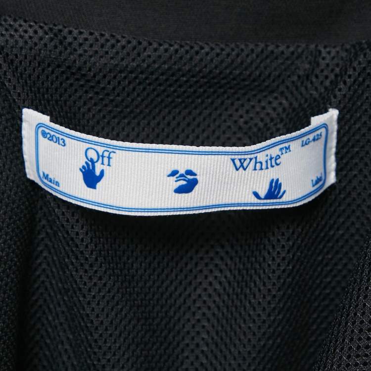 Pre Owned Off-White Black Glitter OW Band Trim Jersey Track Jacket S