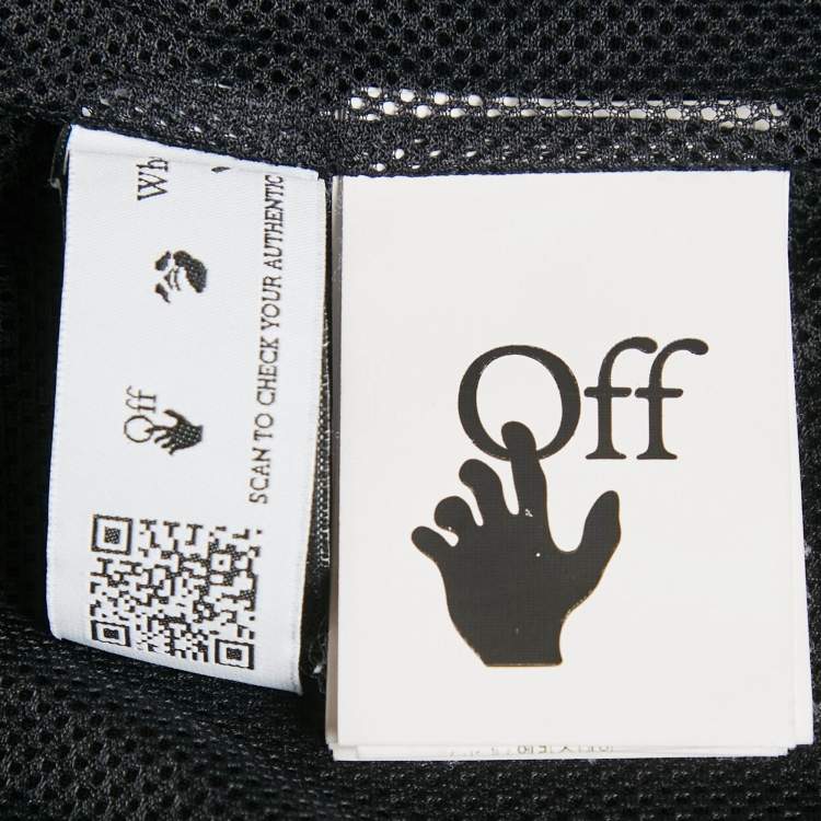 Pre Owned Off-White Black Glitter OW Band Trim Jersey Track Jacket S
