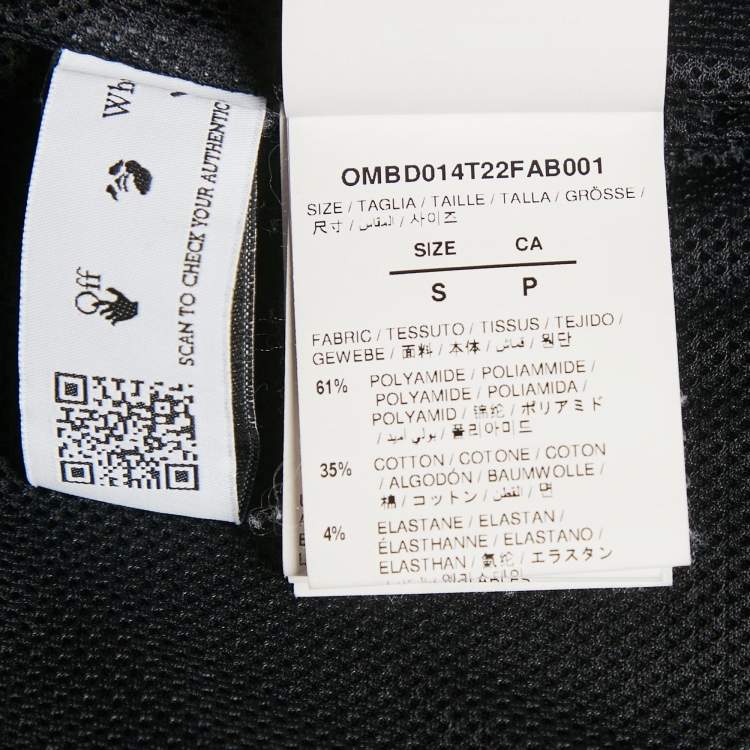 Pre Owned Off-White Black Glitter OW Band Trim Jersey Track Jacket S