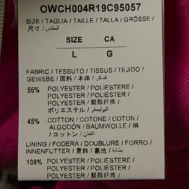 Pre Owned Off-White Pink Cotton Jersey Side Striped Track Pants L