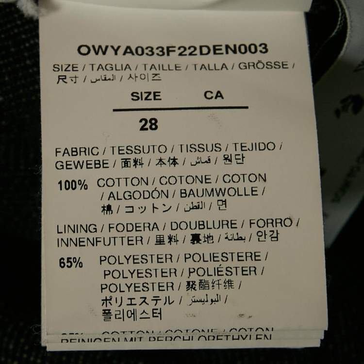 Pre Owned Off-White Grey Light Washed Denim Boy Friend Jeans M/Waist 28"