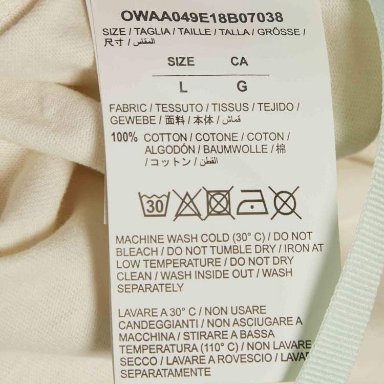 Pre Owned Off-White Off-White Arrow Print Cotton Crew Neck T-Shirt L