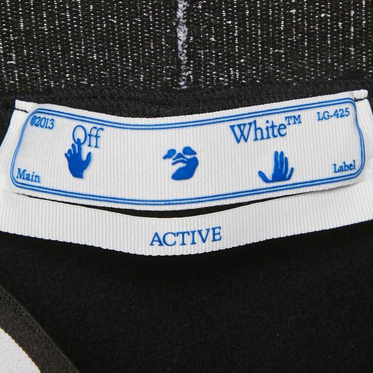Pre Owned Off-White Black Jersey Drawstring Active Leggings L