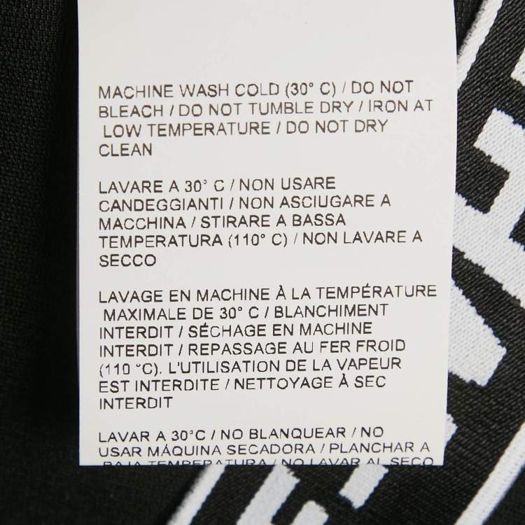 Pre Owned Off-White Black Logo Waistband Jersey Active Leggings L