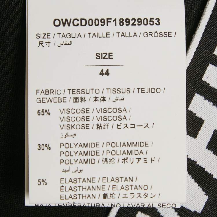 Pre Owned Off-White Black Logo Waistband Jersey Active Leggings L