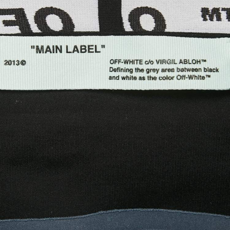 Pre Owned Off-White Black Logo Waistband Jersey Active Leggings L