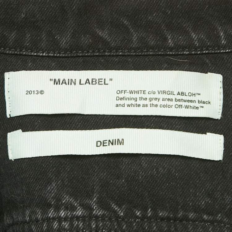 Pre Owned Off-White Black Embroidered Denim Button Front Jacket S