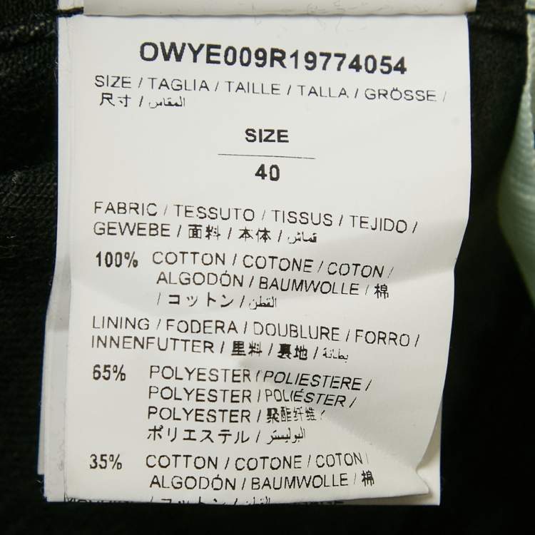 Pre Owned Off-White Black Embroidered Denim Button Front Jacket S