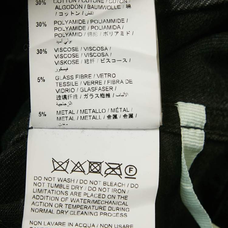 Pre Owned Off-White Black Embroidered Denim Button Front Jacket S