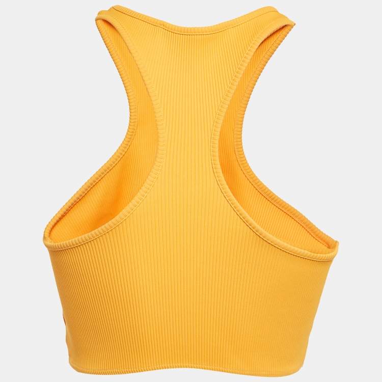 Pre Owned Off-White Orange Basic Lux Rowing Crop Tank Top S