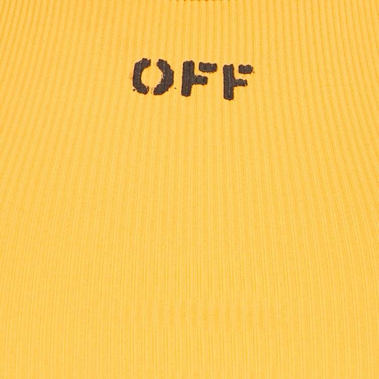 Pre Owned Off-White Orange Basic Lux Rowing Crop Tank Top S