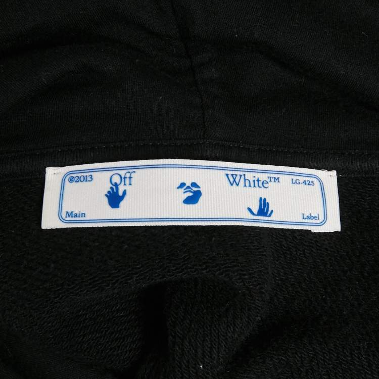 Pre Owned Off-White Black Painted Arrows Cotton Reg Hoodie S