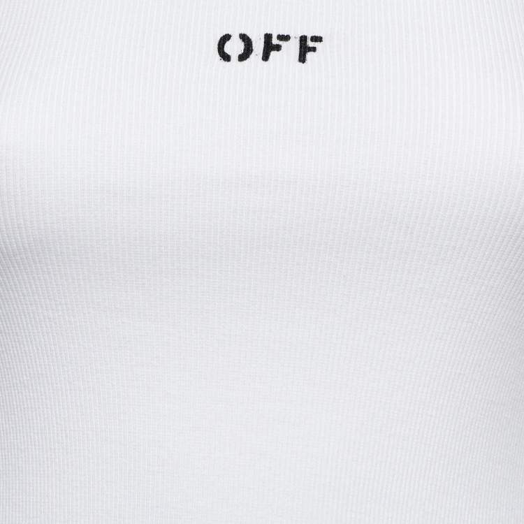 Pre Owned Off-White White Off Print Cotton Tank Top S 