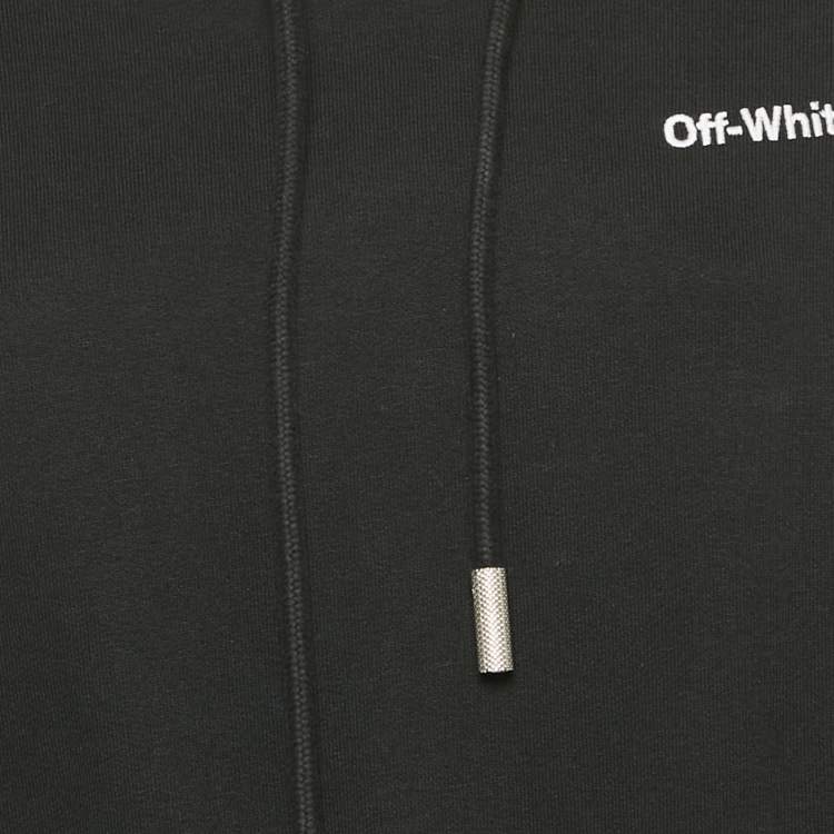 Pre Owned Off-White Black Cotton Knit Hooded Mini Dress M