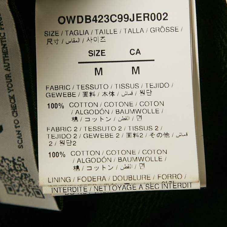 Pre Owned Off-White Black Cotton Knit Hooded Mini Dress M