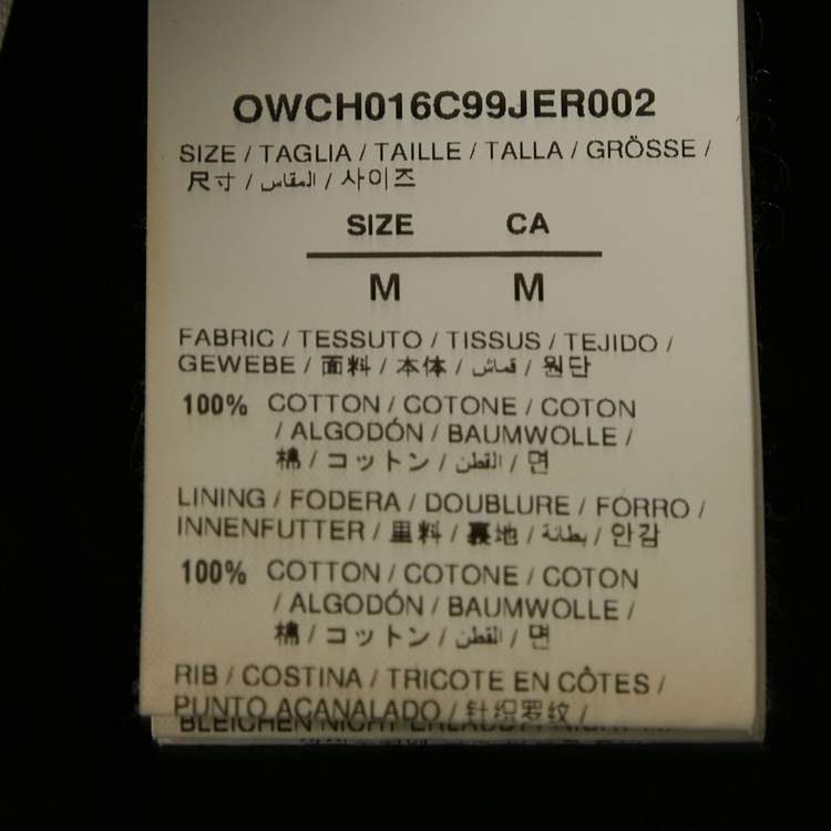 Pre Owned Off-White Black Logo Embroidered Cotton Sweatpants M