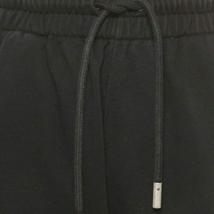 Pre Owned Off-White Black Logo Embroidered Cotton Sweatpants M