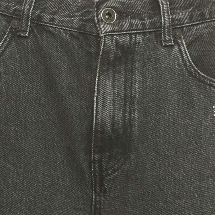 Pre Owned Off-White Black Faded Denim Culottes Jeans M Waist 29"