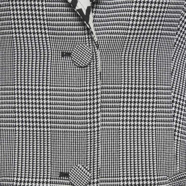 Pre Owned Off-White Black/ White Prince Of Whales Wool Single Breasted Blazer S
