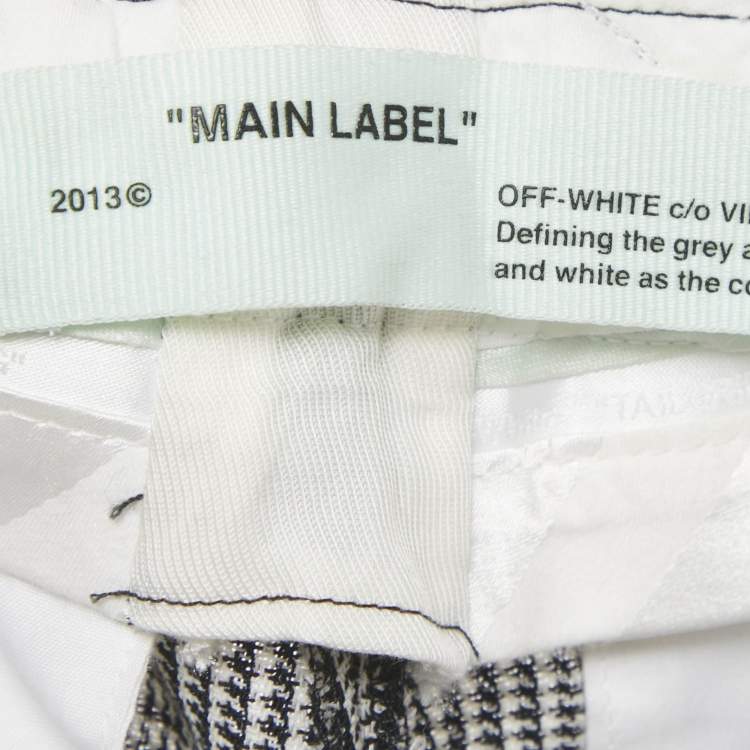 Pre Owned Off-White Black /White Prince Of Whales Wool Trousers S
