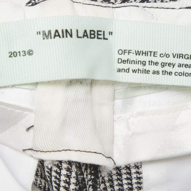 Pre Owned Off-White Black /White Prince Of Whales Wool Trousers S
