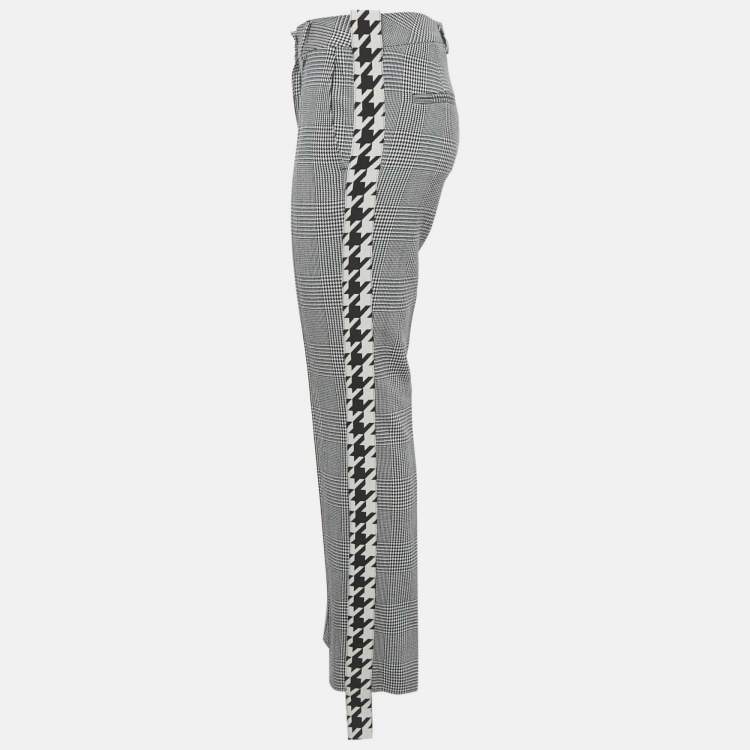 Pre Owned Off-White Black /White Prince Of Whales Wool Trousers S