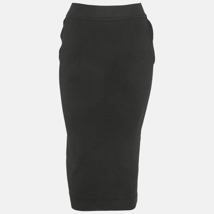 Pre Owned Off-White Black Jersey Logo Waist Band Skirt S 
