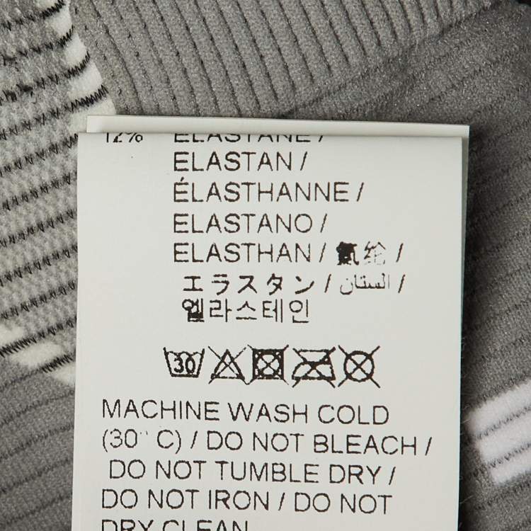 Pre Owned Off-White Grey Logo Jersey Active T-shirt S/M