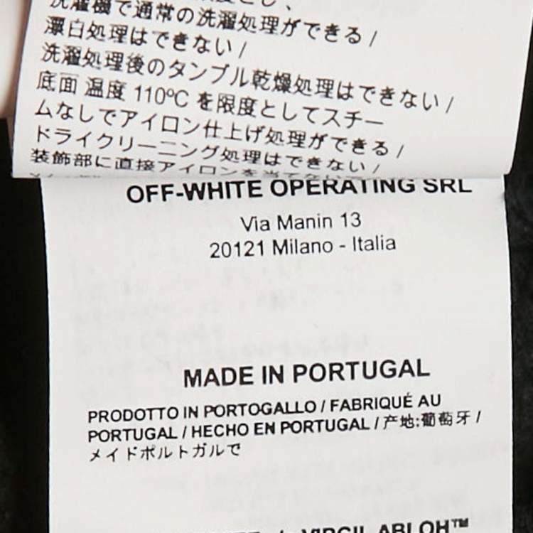 Pre Owned Off-White White Logo Embroidered Cotton Hoodie M