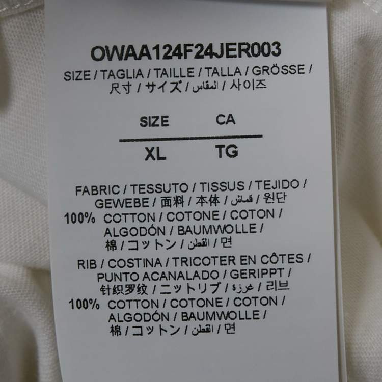 Pre Owned Off-White White Bow Print Jersey Crewneck T-Shirt XL