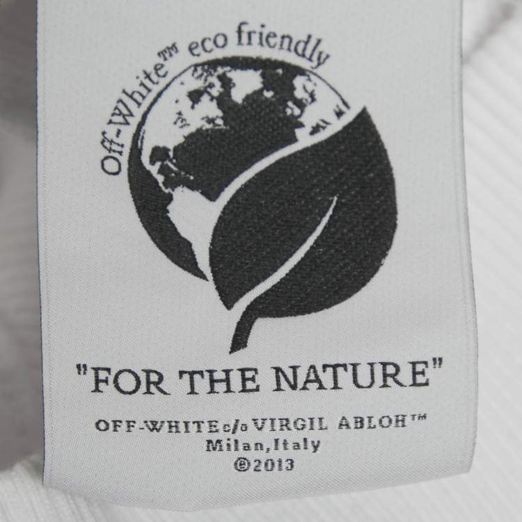 مملوكة مسبقًا Off-White White Rhinestone Detail Cotton Hoodie M