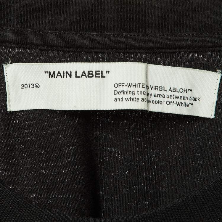 Pre Owned Off-White Black Arrow Print Cotton Crew Neck T-Shirt M 