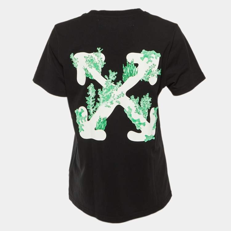 Pre Owned Off-White Black Arrow Print Cotton Crew Neck T-Shirt M 