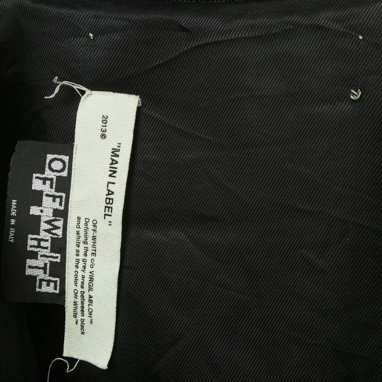 مملوكة مسبقًا Off-White Black Rose and Arrow Embroidered Satin Bomber Jacket S